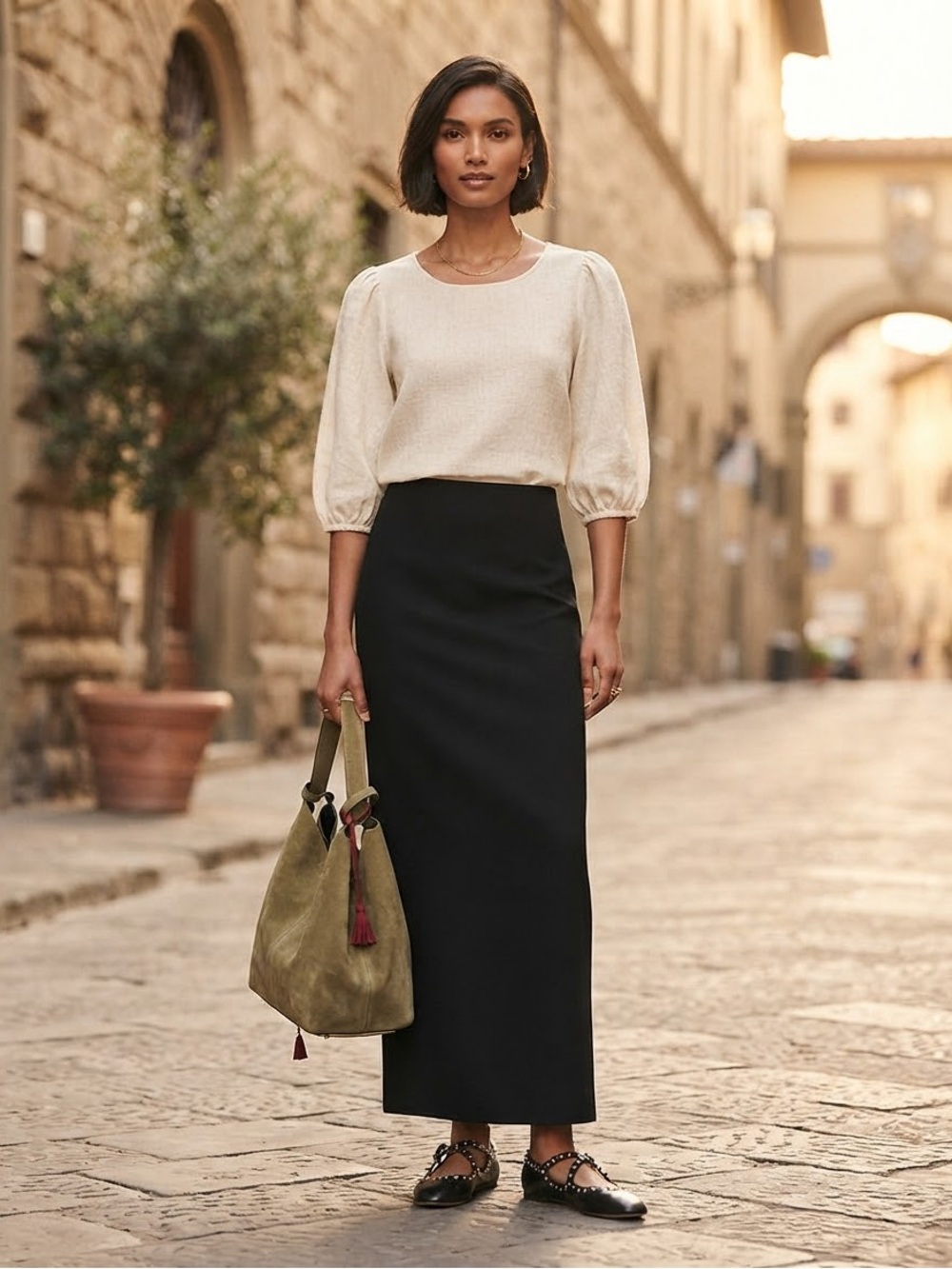 New MAX MARA Black Alce Knitted Maxi Skirt Size Small